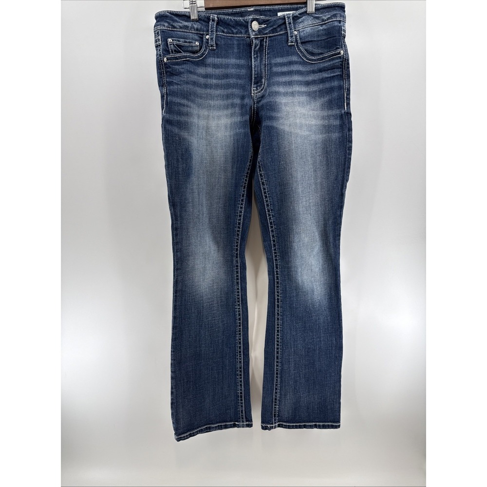 Daytrip Virgo Bootcut Jeans Womens 30L Blue stretch Denim Low Rise Stretch